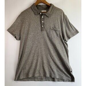 BIlly Reid Mens Polo Shirt XL Gray Short Sleeve Pima Cotton Cashmere Blend Peru